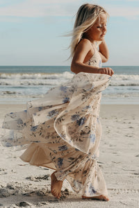 INDIE BLUE Dresses Wendy Dress (floral blue chiffon)