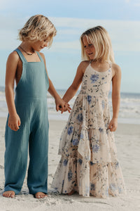 INDIE BLUE Dresses Wendy Dress (floral blue chiffon)