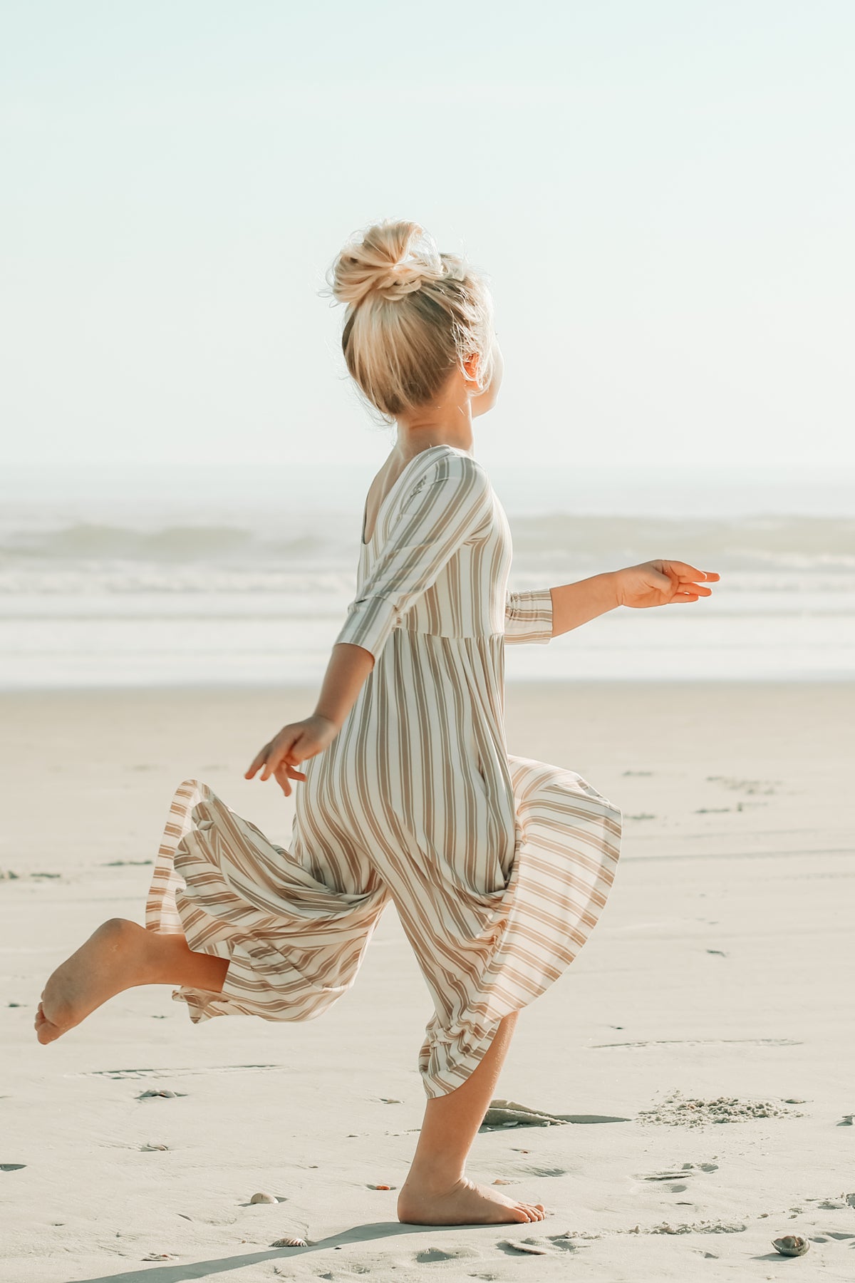 INDIE BLUE Romper Rita Romper (ash stripe) FINAL SALE