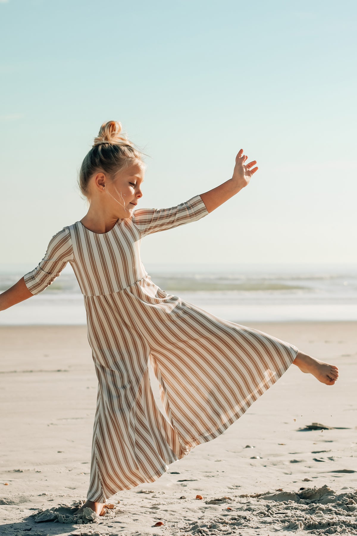 INDIE BLUE Romper Rita Romper (ash stripe) FINAL SALE