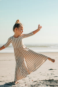 INDIE BLUE Romper Rita Romper (ash stripe) FINAL SALE