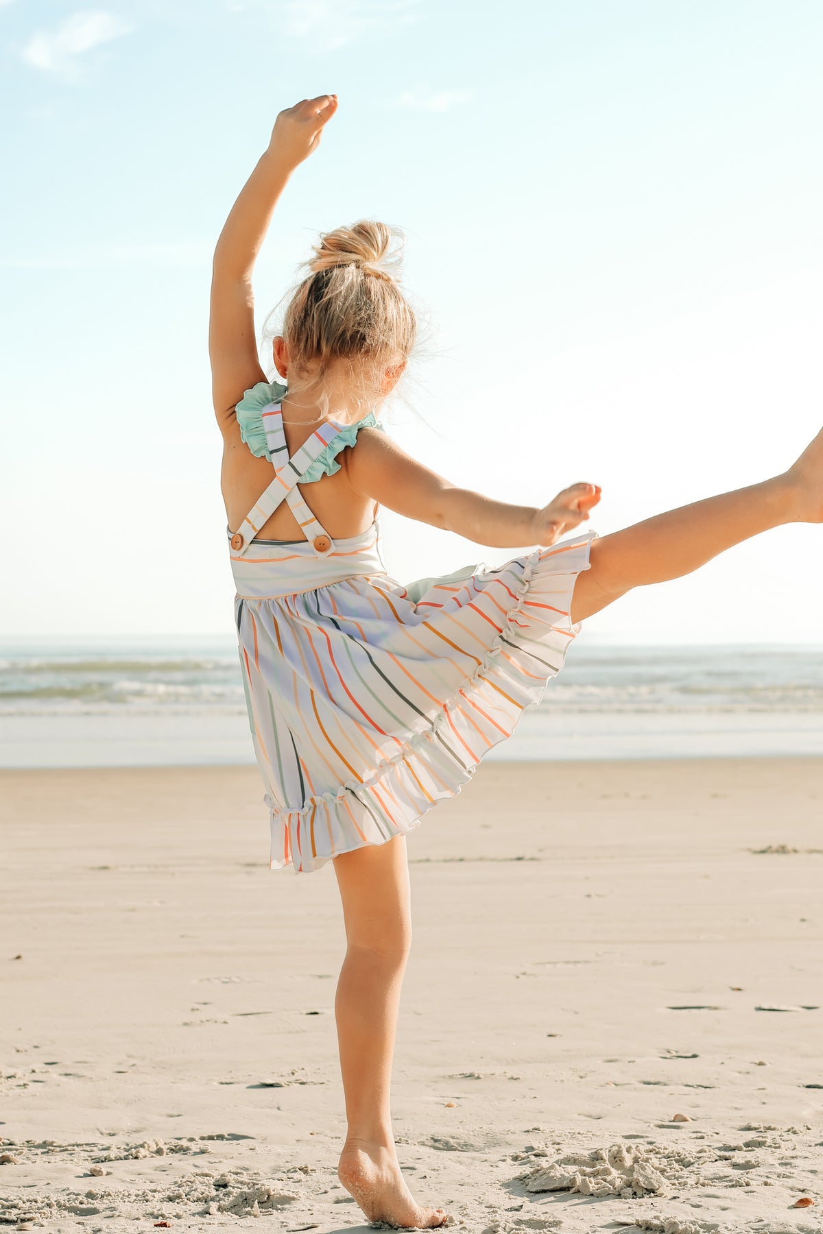 INDIE BLUE Dresses Bree Crossback Dress (color stripes) FINAL SALE