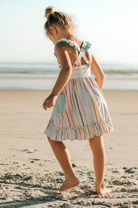 INDIE BLUE Dresses Bree Crossback Dress (color stripes) FINAL SALE