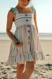 INDIE BLUE Dresses Bree Crossback Dress (color stripes) FINAL SALE