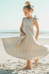 INDIE BLUE Dresses Liza Maxi Dress (ash stripe)