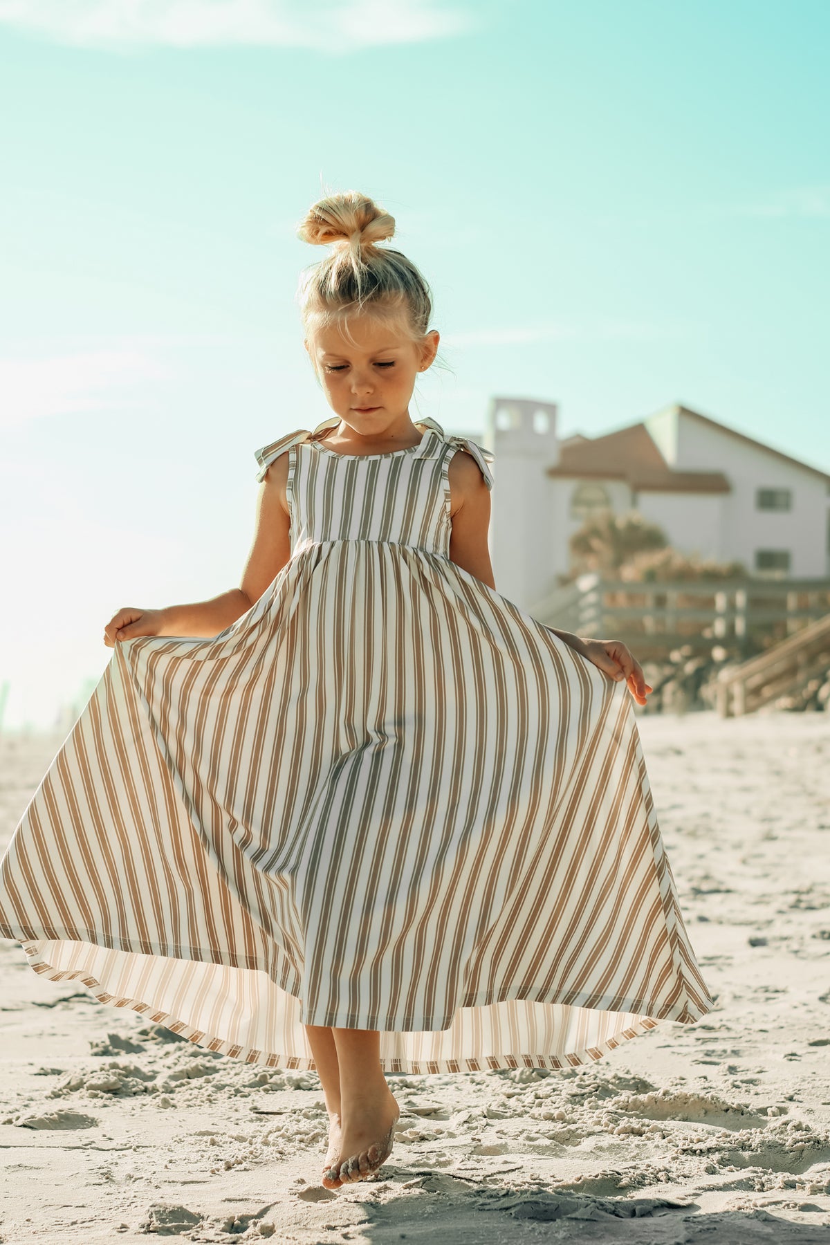 INDIE BLUE Dresses Liza Maxi Dress (ash stripe)