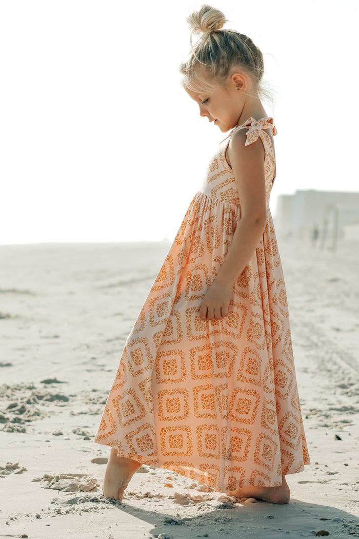 INDIE BLUE Dresses Liza Maxi Dress (floral diamond) FINAL SALE