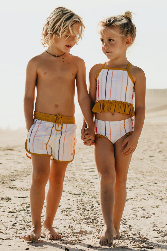 INDIE BLUE SWIM Surf Shorts (color stripes)