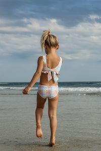 INDIE BLUE SWIM Scoopback Set (plaid)
