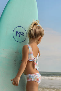 INDIE BLUE SWIM Scoopback Set (plaid)