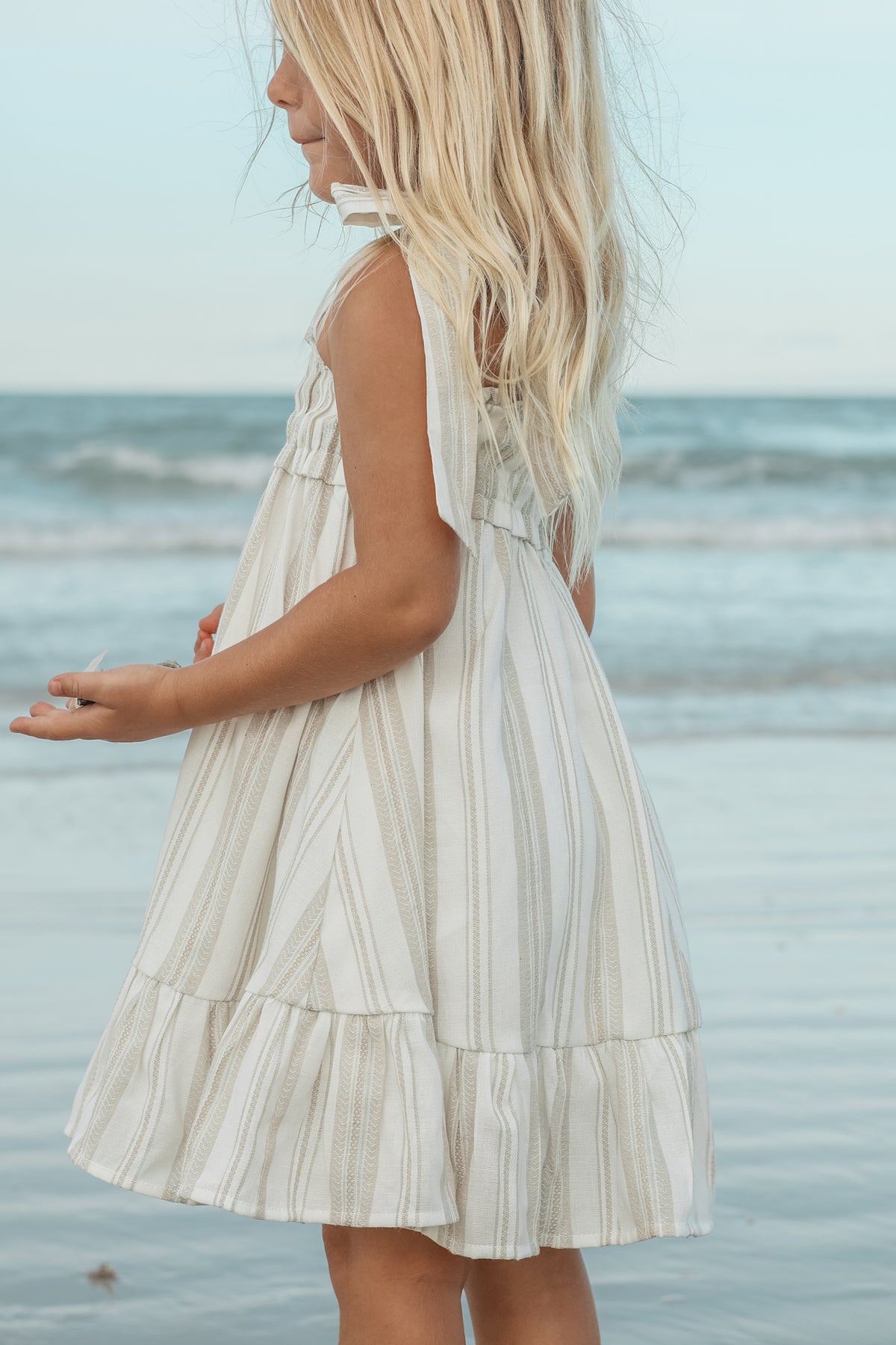 INDIE BLUE Dresses Evie Tunic Dress (desert stripe linen)