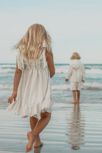 INDIE BLUE Dresses Evie Tunic Dress (desert stripe linen)