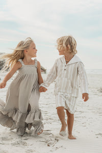 INDIE BLUE Boys Knox Hoodie (desert stripe linen)