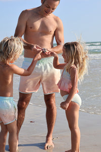 INDIE BLUE SWIM Surf Shorts (peach ombre)