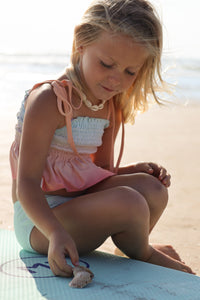 INDIE BLUE SWIM Smocked Tankini Set (peach ombre)