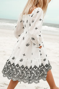 INDIE BLUE Dresses Mira Dress (embroidered diamond)