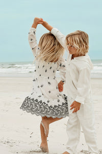 INDIE BLUE Dresses Mira Dress (embroidered diamond)