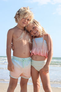 INDIE BLUE SWIM Surf Shorts (peach ombre)