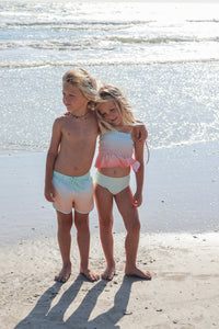 INDIE BLUE SWIM Surf Shorts (peach ombre)