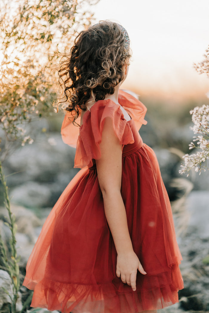 INDIE BLUE Dresses Fawn Dress (venetian red tulle)