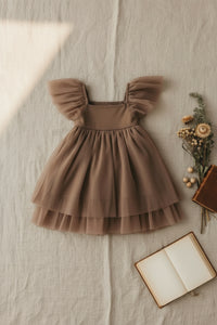 INDIE BLUE Dresses Fawn Dress (mocha tulle)
