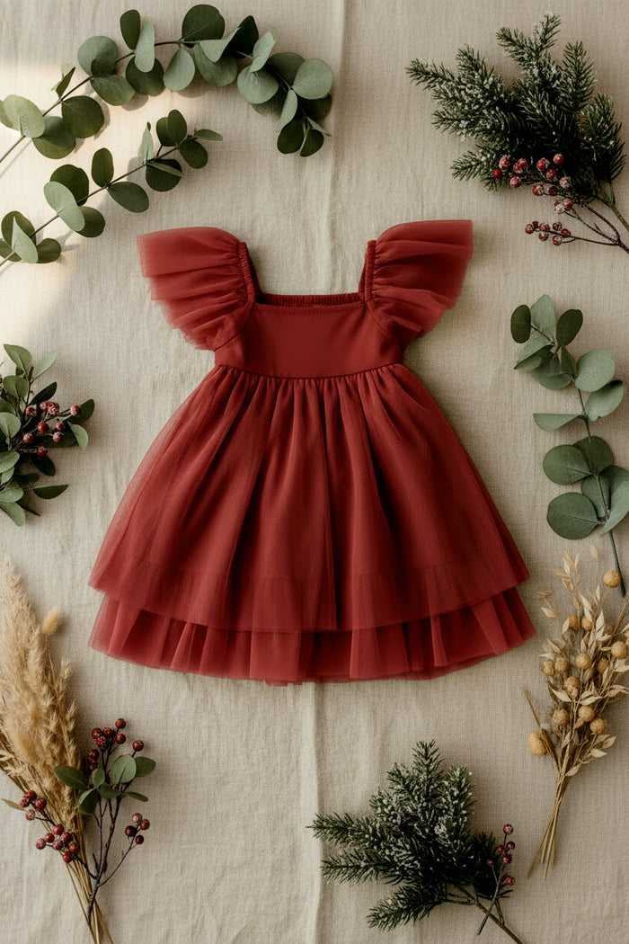 INDIE BLUE Dresses Fawn Dress (venetian red tulle)