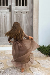 INDIE BLUE Dresses Gracie Dress (mocha velvet tulle)