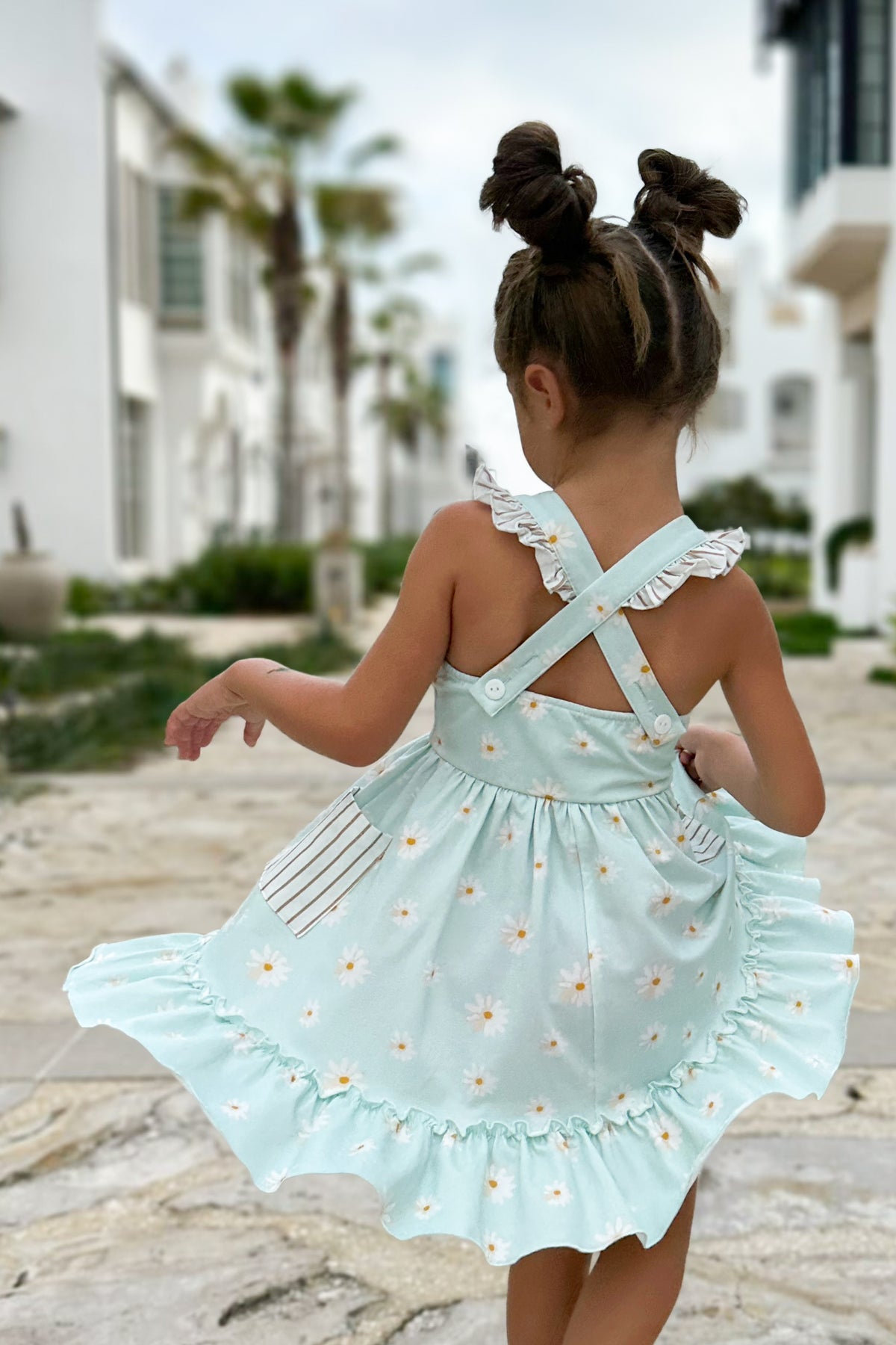 INDIE BLUE Dresses Bree Crossback Dress (daisy) FINAL SALE