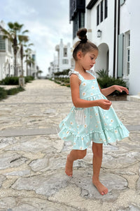 INDIE BLUE Dresses Bree Crossback Dress (daisy) FINAL SALE