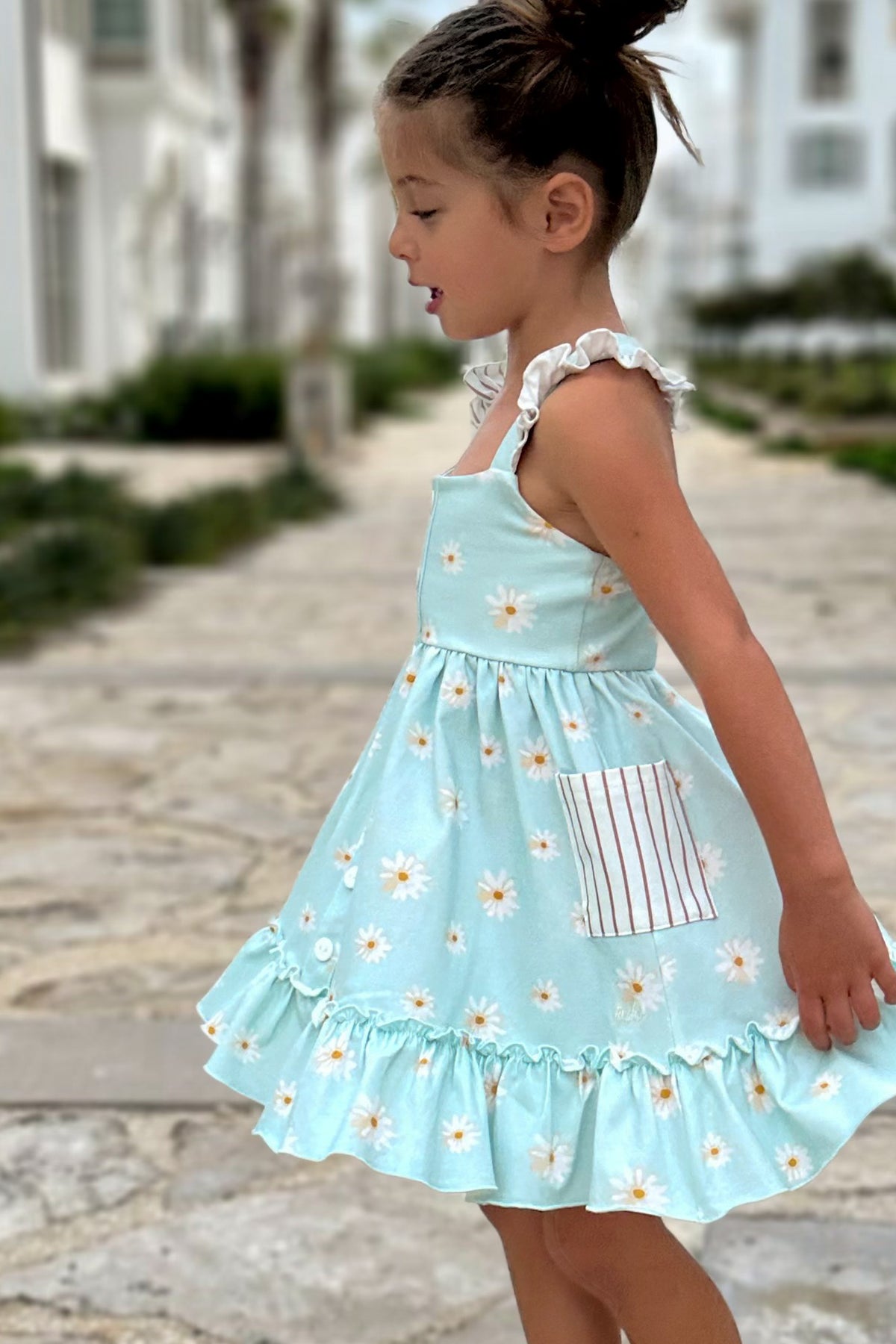 INDIE BLUE Dresses Bree Crossback Dress (daisy) FINAL SALE