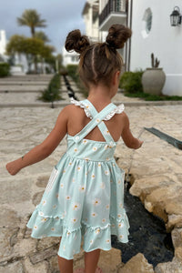 INDIE BLUE Dresses Bree Crossback Dress (daisy) FINAL SALE