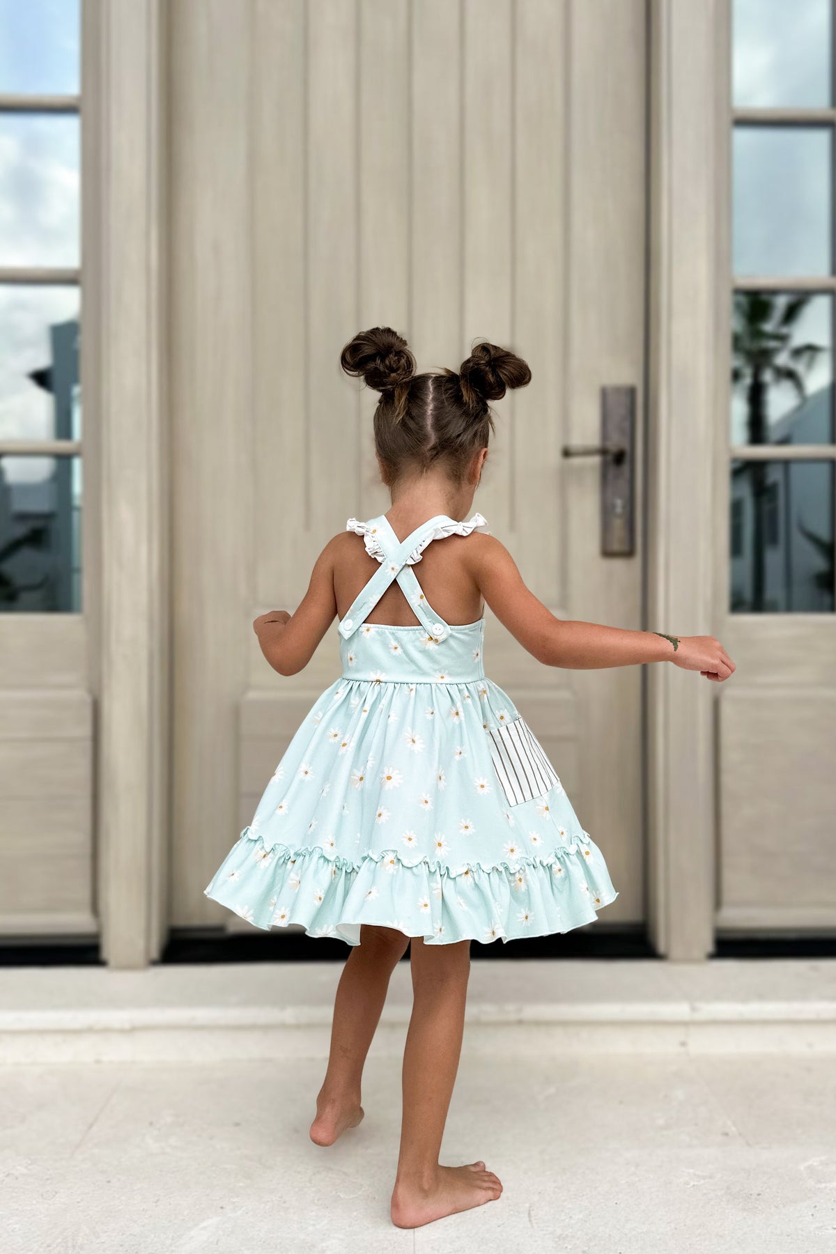 INDIE BLUE Dresses Bree Crossback Dress (daisy) FINAL SALE