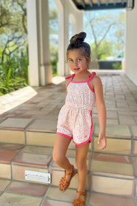 INDIE BLUE Romper Piper Petal Romper (ditzy pink floral) FINAL SALE