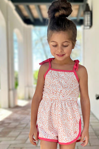 INDIE BLUE Romper Piper Petal Romper (ditzy pink floral) FINAL SALE