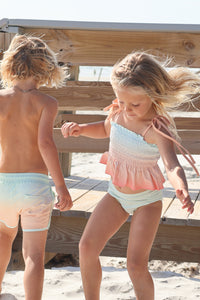 INDIE BLUE SWIM Surf Shorts (peach ombre)