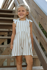INDIE BLUE Romper Rita Shortie Romper (ash stripe) FINAL SALE