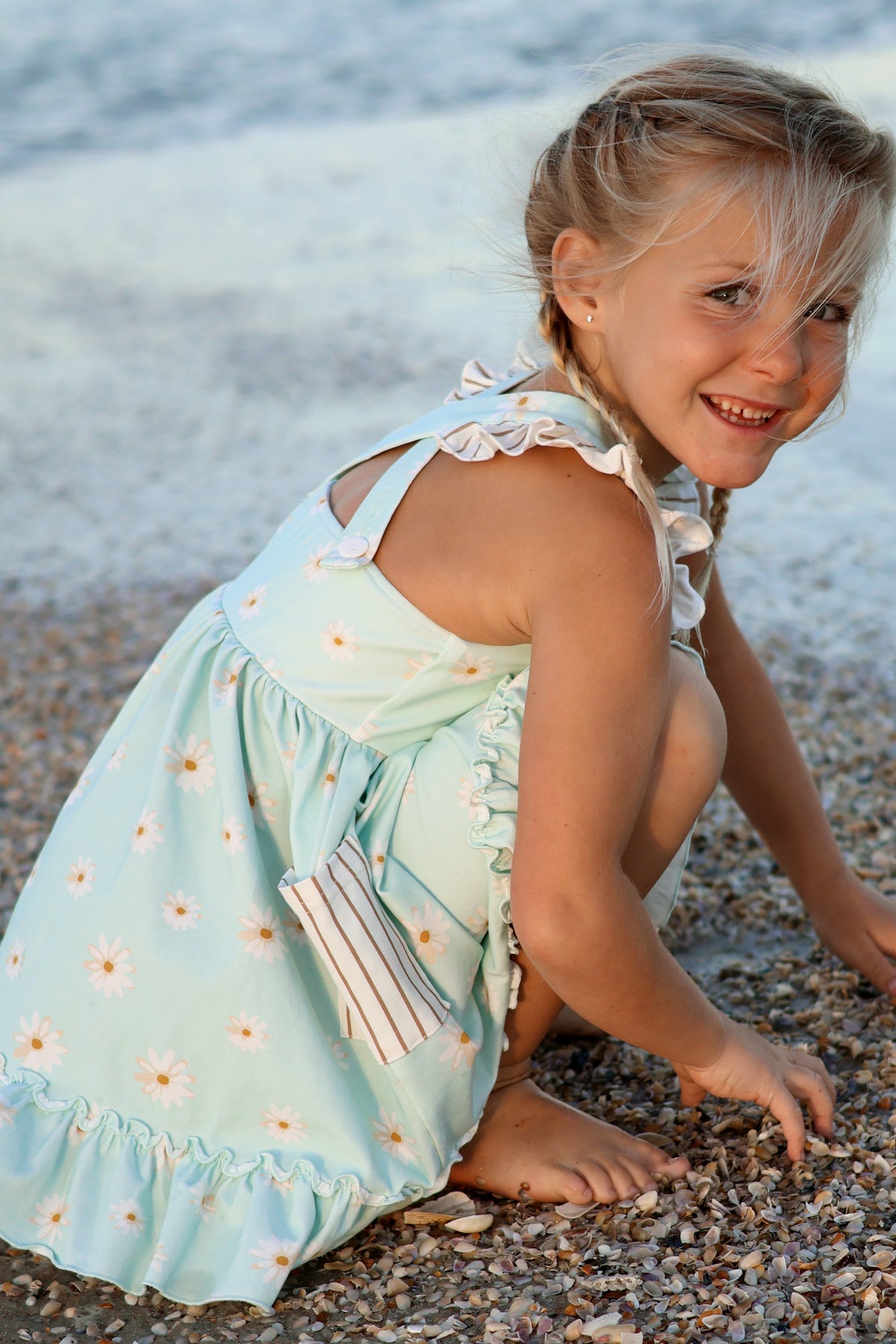 INDIE BLUE Dresses Bree Crossback Dress (daisy) FINAL SALE