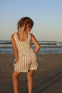 INDIE BLUE Romper Rita Shortie Romper (ash stripe) FINAL SALE