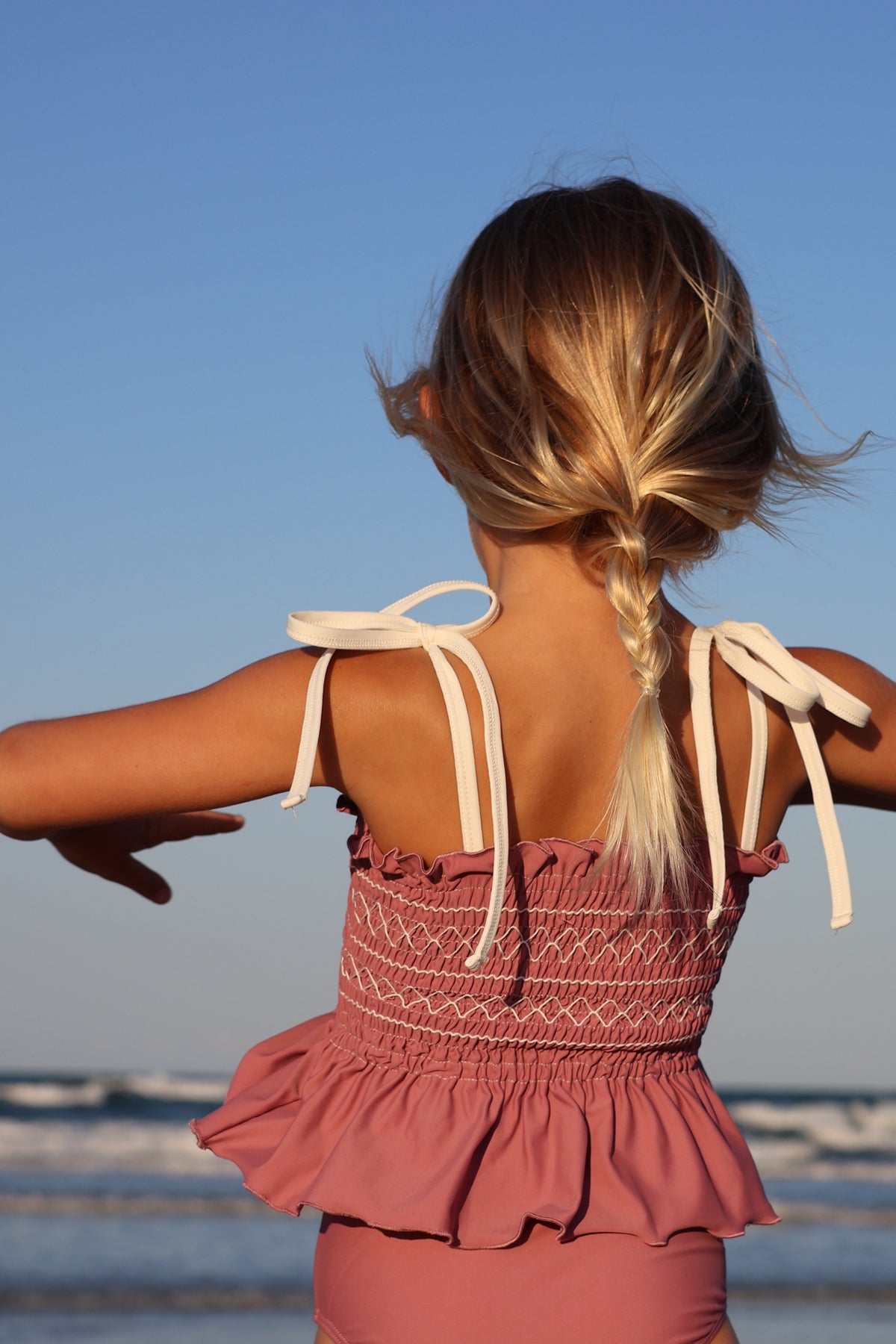 INDIE BLUE SWIM Smocked Tankini Set (violet)