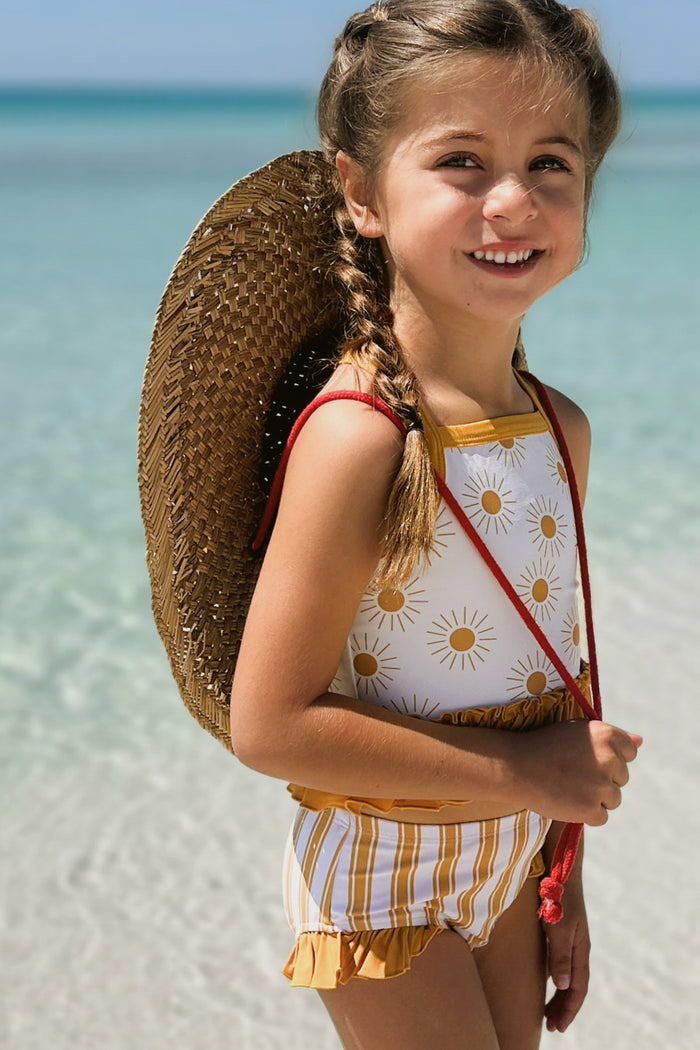 INDIE BLUE SWIM Tankini Set (gold suns)