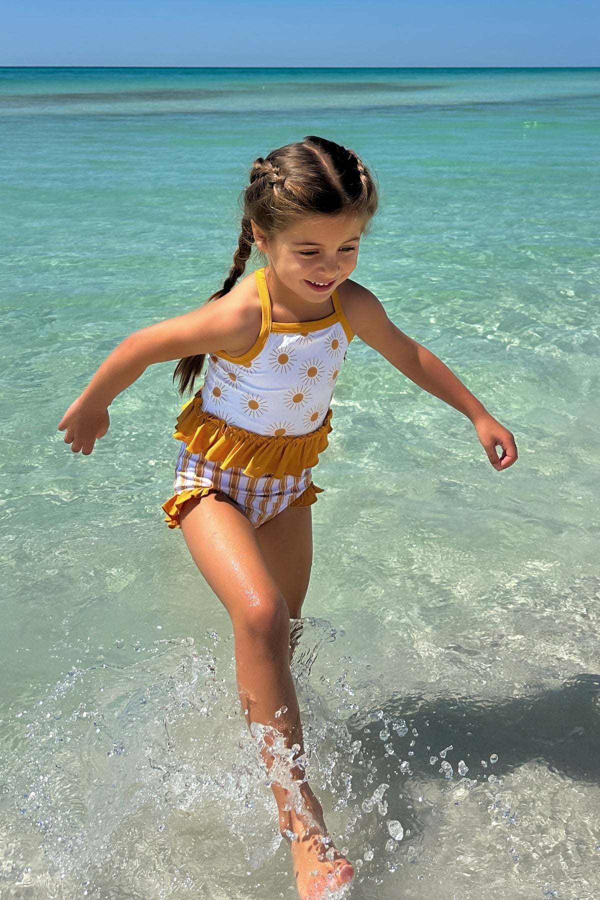 INDIE BLUE SWIM Tankini Set (gold suns)