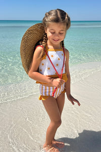 INDIE BLUE SWIM Tankini Set (gold suns)