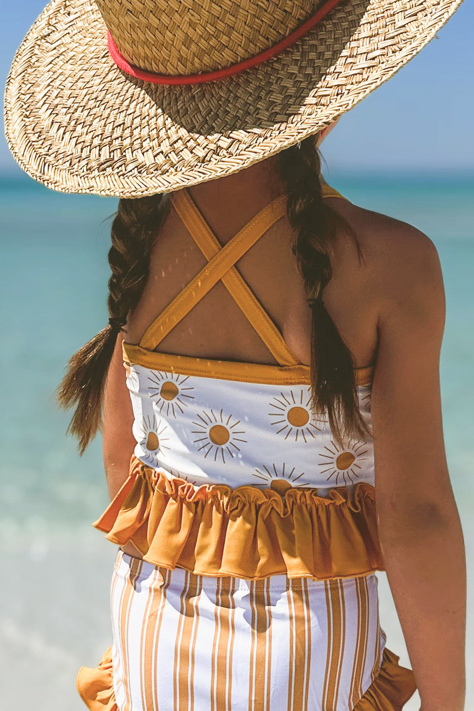 INDIE BLUE SWIM Tankini Set (gold suns)