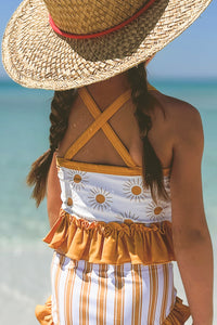 INDIE BLUE SWIM Tankini Set (gold suns)