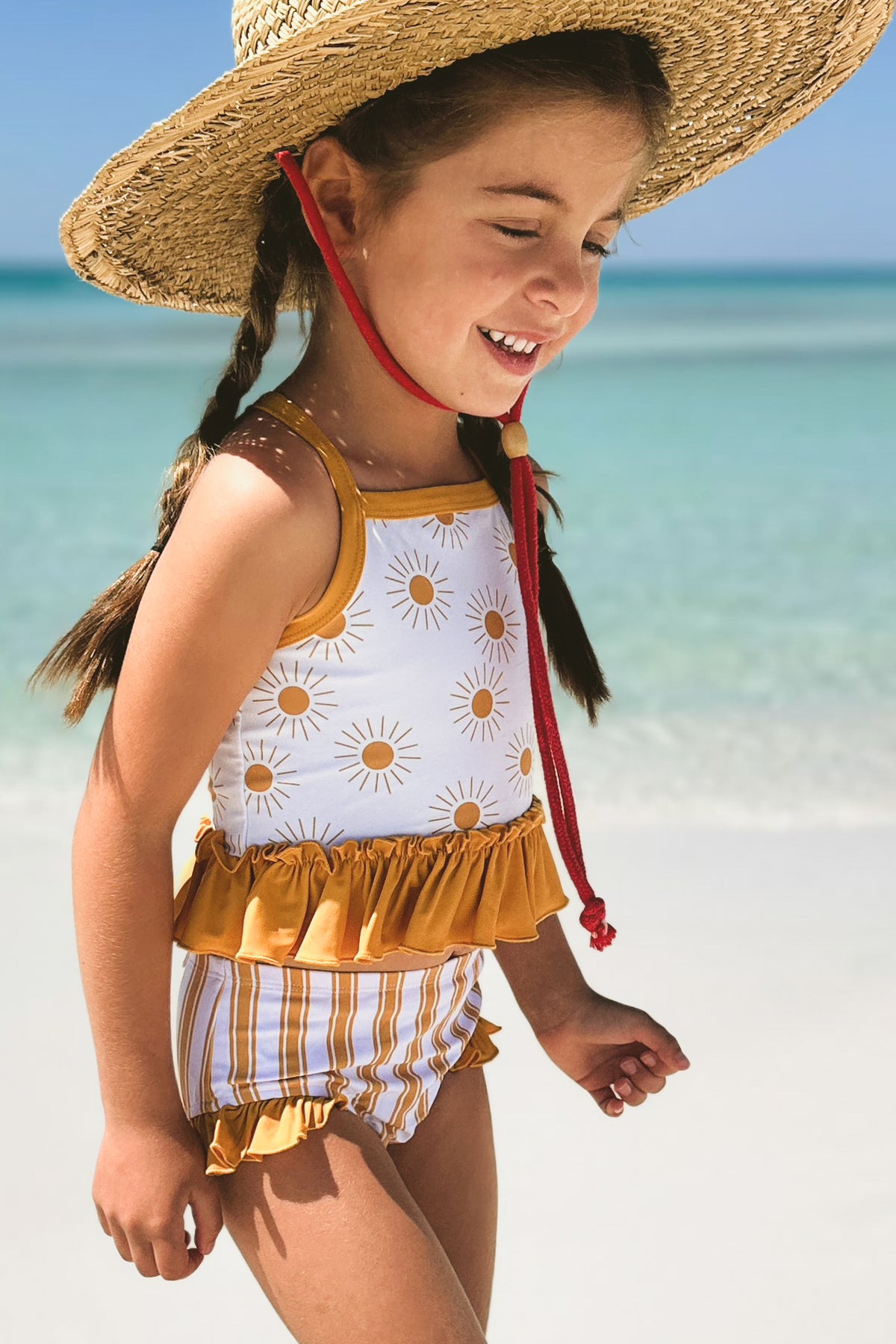 INDIE BLUE SWIM Tankini Set (gold suns)