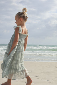 INDIE BLUE Dresses Marabella Dress (sage swiss dot)