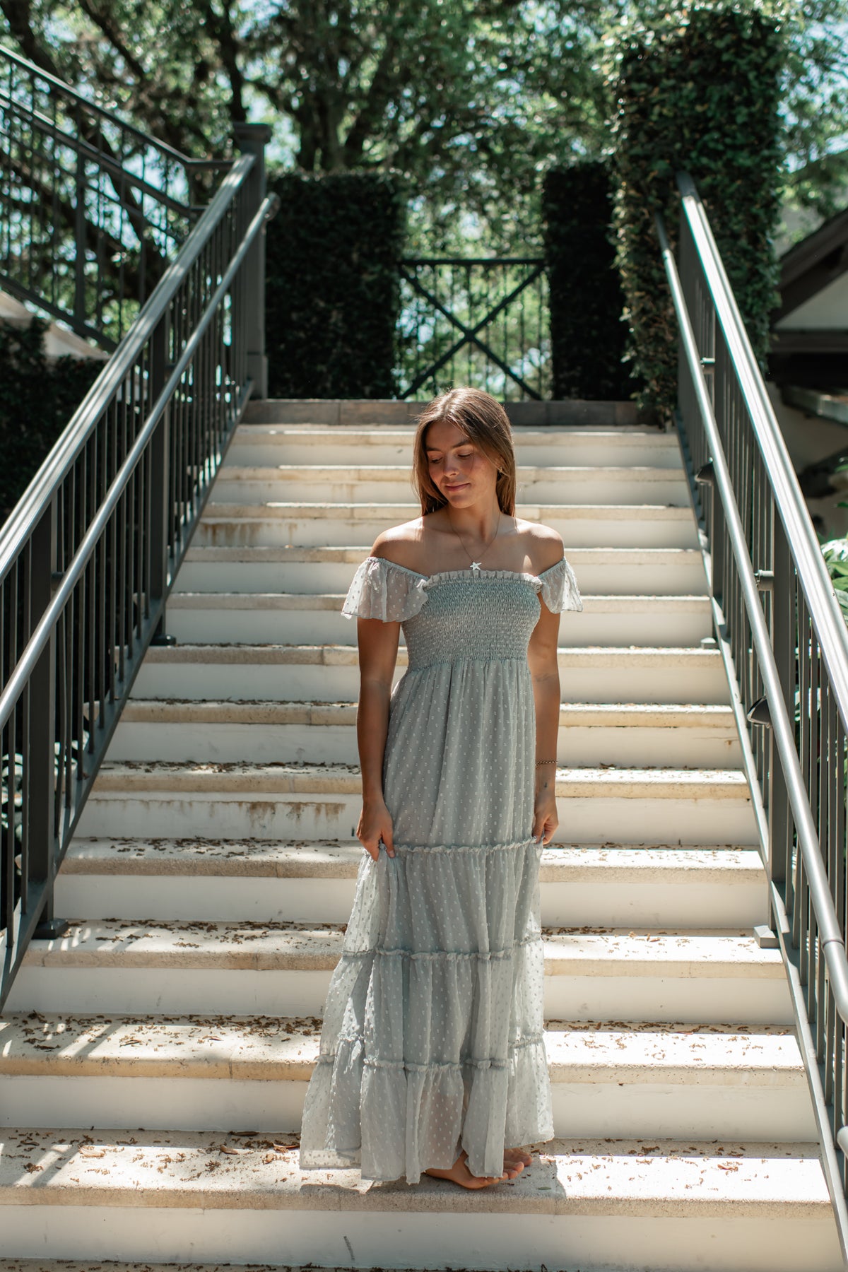 INDIE BLUE Women Women's Marabella Dress (sage swiss dot)