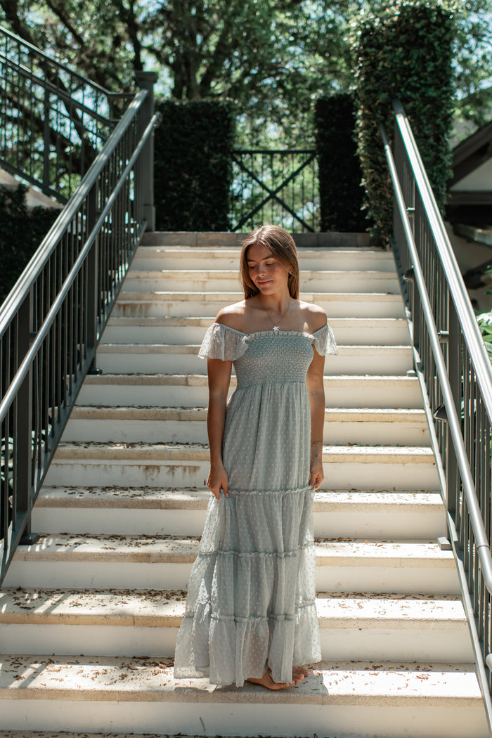 INDIE BLUE Women Women's Marabella Dress (sage swiss dot)