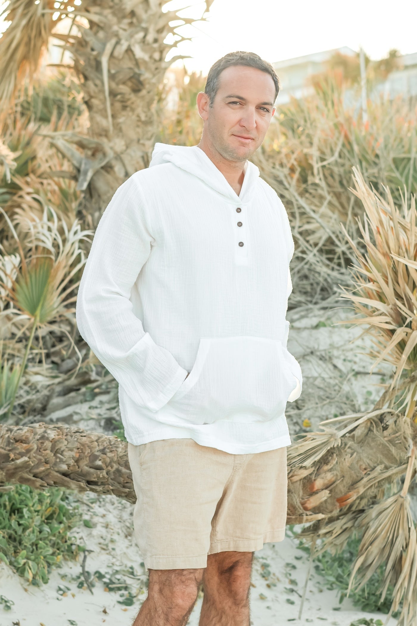 Men's Knox Hoodie (white muslin) – INDIE BLUE
