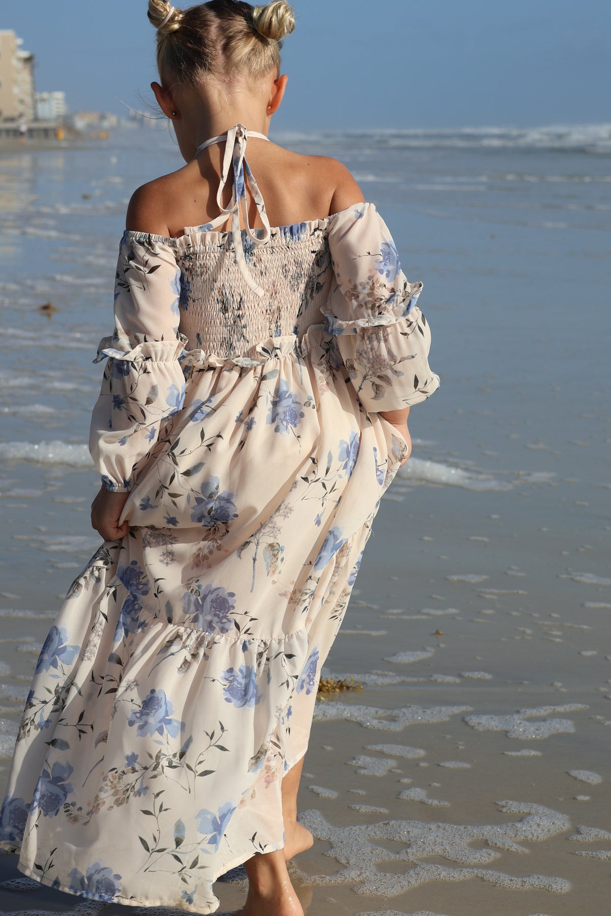 INDIE BLUE Dresses Pippa Maxi (floral blue chiffon)